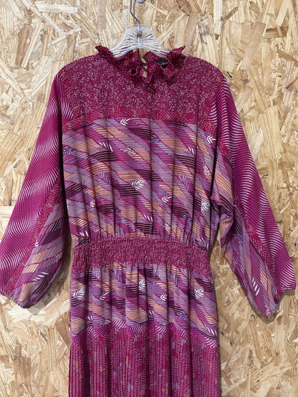 Diane Freis Vintage Maxi Dress, (RARE Georgette misspelled), Magneta/Pink - Picture 3 of 16
